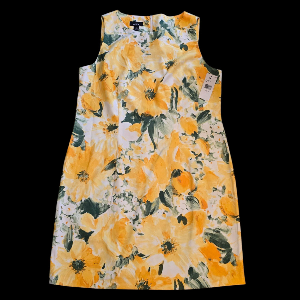 NWT, Alyx Women’s Sleeveless Sheeth Dress yellow, Size 18